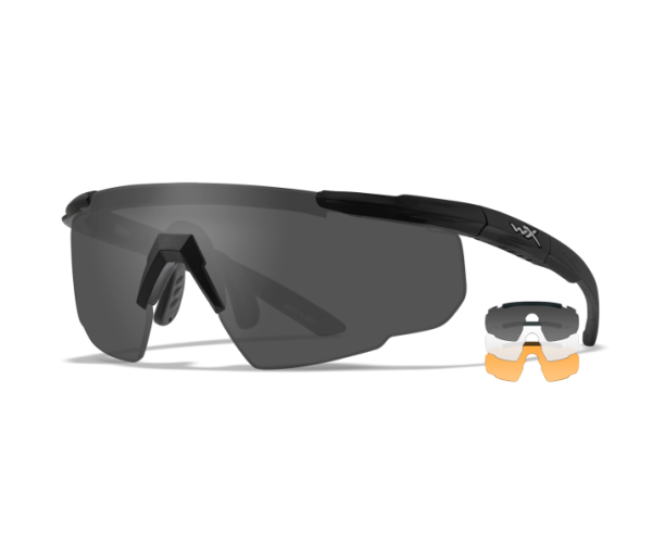 Wiley X Sabre Advaced Brillen Set Schwarz mit 3 wechselbaren Gläsern grau/ klar/orange