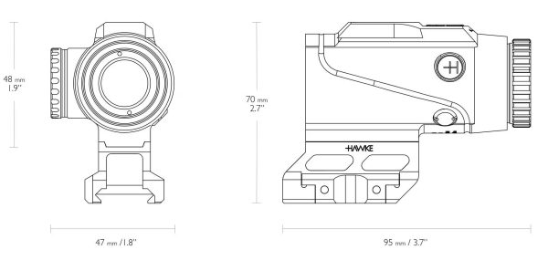Hawke Prism Sight 4x24 5.56 BDC Dot, Weaver Rail - Image 4