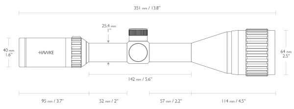Hawke Vantage 3-9X50 AO, 1" Mil Dot (Wire) - Image 4