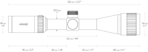 Hawke Vantage 3-9X40 AO, 1" 30/30 (Wire) - Image 3