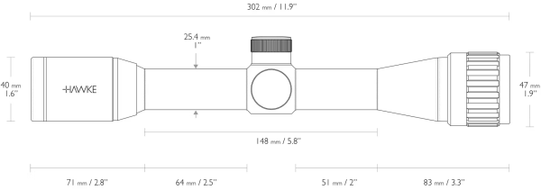 Hawke Vantage 4x32 AO, 1" Mil Dot (Wire) - Image 3