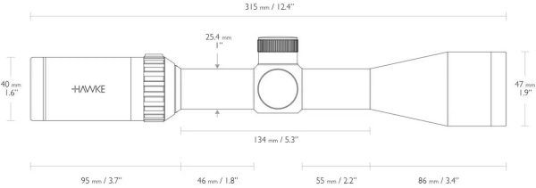 Hawke Vantage 3-9X40, 1" Mil Dot (Wire) - Image 3