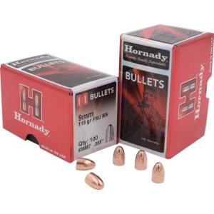 GESCHOSS HORNADY 9MM .355 124 GR FMJ-RN  Bulk (2900) | Waffen Glauser AG