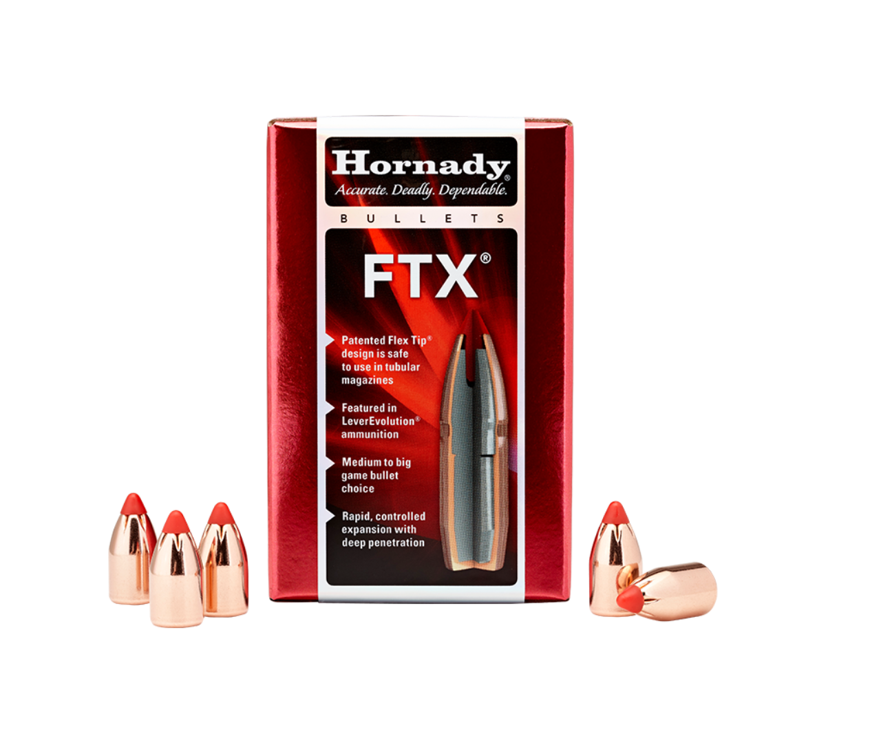 GESCHOSS HORNADY 44 CAL .430 265 GR FTX (444 MARLIN) (50) | Waffen Glauser AG